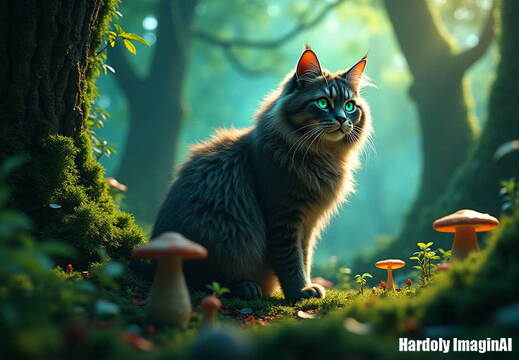 a-cat-in-magical-forest